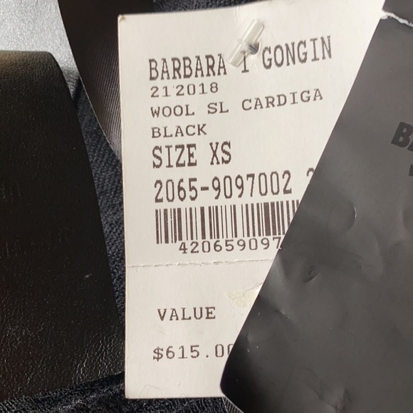 Barbara I Gongini💯Wool BlackCardigan NewWithTags - Picture 7 of 12